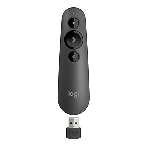 APRESENTADOR R500S SEM FIO, DUPLA CONECTIVIDADE BLUETOOTH E USB 2.4GH, COM LASER 20M PRETO, LOGITECH