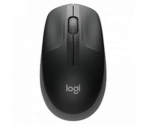 MOUSE SEM FIO LOGITECH M190 COM DESIGN AMBIDESTRO COMPACTO, CONEXÃO USB E PILHA INCLUSA, CINZA