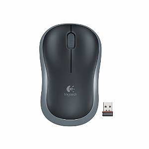 Mouse Sem Fio Logitech 1000 DPI Cinza M185