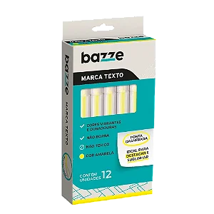 Marca Texto - Neon - Amarelo - Caixa C/12 un - Bazze