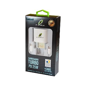 CARREGADOR (ENERGIA) (1 TYPE-C)(6.0A)(C/CABO)(X-CEL)XC-UR29