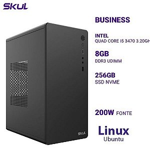 COMPUTADOR B500 QUAD CORE I5 3470 3.20GHZ MEM 8GB DDR3 SSD 256GB NVME FONTE 200W LINUX UBUNTU