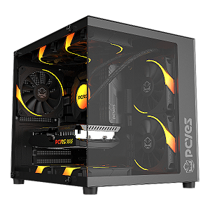 Gabinete Gamer Pcyes Forcefield Mini Black Vulcan - Gffmnbv