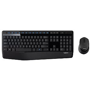 TECLADO E MOUSE SEM FIO LOGITECH MK345, TECLADO COM APOIO, USB, PILHAS INCLUSAS, ABNT2 , PRETO