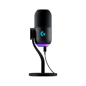 MICROFONE GAMER LOGITECH G YETI GX, RGB LIGHTSYNC, USB PLUG AND PLAY, STREAMING - PRETO
