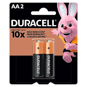 Pilha Alcalina AA Duracell - MN1500B2/6413 - Blister com 2 Pilhas