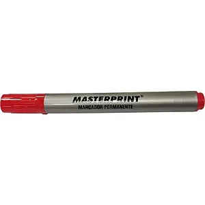 Caneta Marcador Permanente 4,5mm Caixa com 12 Unidade Vermelho - Masterprint - MP615