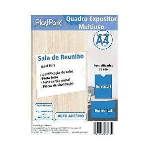 Expositor de Aviso Multiuso A4 210x291mm Cristal Plastpark - 3839