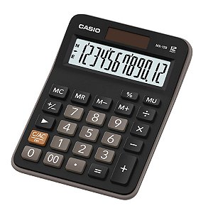 Calculadora Eletrônica de Mesa 12 Dígitos Preto Casio - Unitário - MX-12B-W4-DC