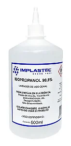 Álcool Isopropílico 99,8% Isopropanol 500ml Bico Aplicador - Vendido Unitário - Implastec - PAIP050024