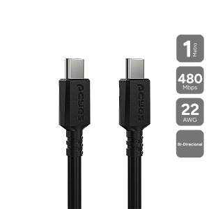 Cabo Para Celular Carregamento Usb Tipo-C P/ Usb Tipo-C 2.0 - Preto - 1 Metro - Pucp-01
