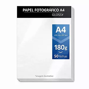 Papel Fotográfico Glossy Brilhante A4 180 Gramas 50 Folhas Masterprint - 302040002