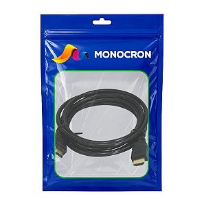 Cabo HDMI Macho x Macho 2.0 4K 2,0 Metros Conectores Banhado a Ouro Monocron Potencial Suprimentos - 14889