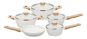 Conjunto De Panelas 5 Peças Revestimento Ceramic Flon