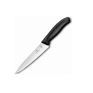 Faca De Cozinha Para Fatiar Swiss Classic 22cm Preta Victorinox