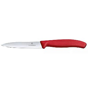 Faca De Cozinha Swiss Classic 10cm Lâmina Lisa Vermelha Victorinox