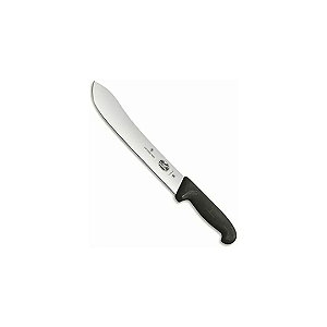 Faca Profissional Para Açougue 40cm Ponta Larga Lâmina 25cm Preta Victorinox
