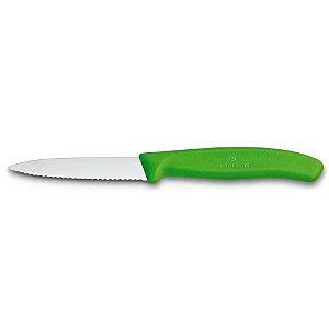 Faca Swiss Classic 8cm Lâmina Serrilhada Verde Victorinox