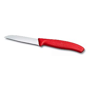 Faca De Cozinha Swiss Classic 8 Cm Lâmina Serrilhada Vermelha Victorinox