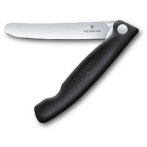 Faca De Cozinha Dobrável Swiss Classic 11 Cm Lâmina Lisa Preta Victorinox