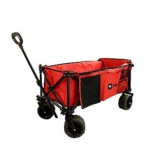 Carrinho Dobrável Tranport De Aço Suporta Até 80kg Vermelho Nautika