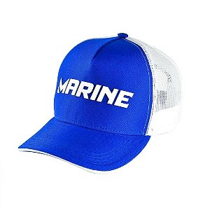 Bone Para Pesca Azul E Branco Marine