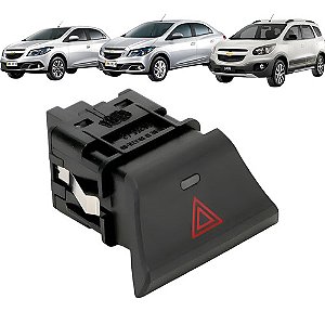 Botão Interruptor Pisca Alerta Prisma Agile Montana Onix Gm Preto