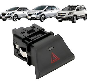 Botão Interruptor Pisca Alerta Chevrolet Agile Montana Onix Preto