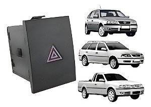 Botão Do Pisca Alerta Parati Saveiro Gol G3 G4 Original Vw Preto