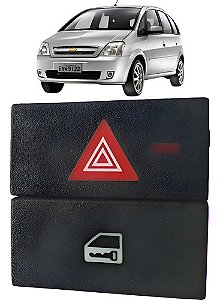 Botão Pisca Alerta Trava Gm Meriva Vectra 2004 2011 93332974 Preto