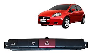 Botão Desembaçador Pisca Alerta Punto 06 A 08 Original Fiat Preto