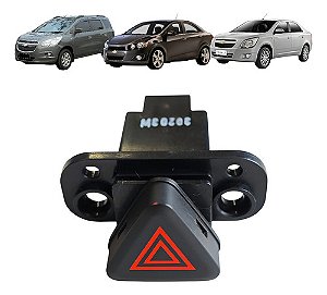Botão Interruptor Gm Pisca Alerta Cruze Spin Cobalt Sonic Preto