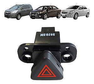 Botão Interruptor Gm Pisca Alerta Spin Cobalt Sonic Cruze Preto