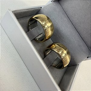 Par de Alianças Tradicional 10mm em Moeda Antiga