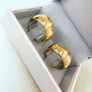 Par de Alianças Tradicional 10mm em Moeda Antiga