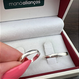 Para de aliança  Prata   tradicional 2mm + solitáro   cód. 07N