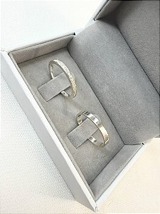 Par Aliança Estilo Gênova em Prata