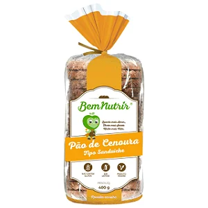 Pão de Cenoura - Tipo Sanduiche sem Glúten sem Lactose