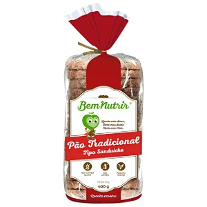 Pão Tradicional tipo Sanduíche sem Glúten e sem Lactose