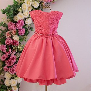 Vestido Infantil Juvenil Coral 6 ao 16