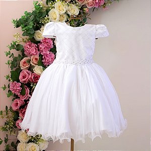 Vestido Branco Detalhe Prata 4 ao 12