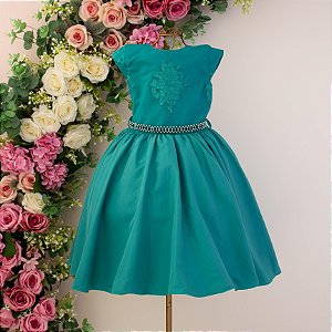 Vestido Infanto Juvenil Luxo Verde 6 ao 16