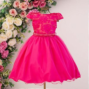 Vestido Infantil Festa Pink 1 ao 4