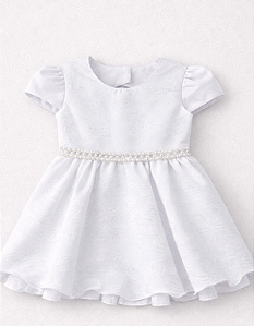 4292 Vestido Bebe Branco babado P ao GG