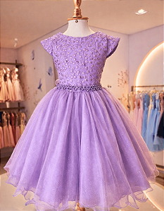 6374 Vestido Lilás Gliter 4 ao 12