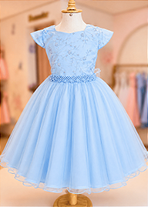 6373AZ Vestido Azul Princesa 4 ao 16