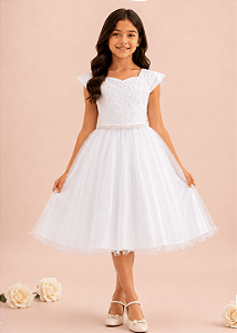 6373B Vestido Branco Princesa 4 ao 16