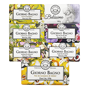 Kit 07 Unidades Sabonete Em Barra Puro Vegetal Giorno Bagno