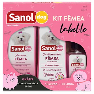Kit de Banho Labelle para cães e Gatos Sanol Dog - Shampoo/Colônia/Ganhe 1 Condicionador