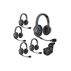 Eartec Sistema de Comunicação Sem Fio UltraLITE UL5D com 5 Headsets